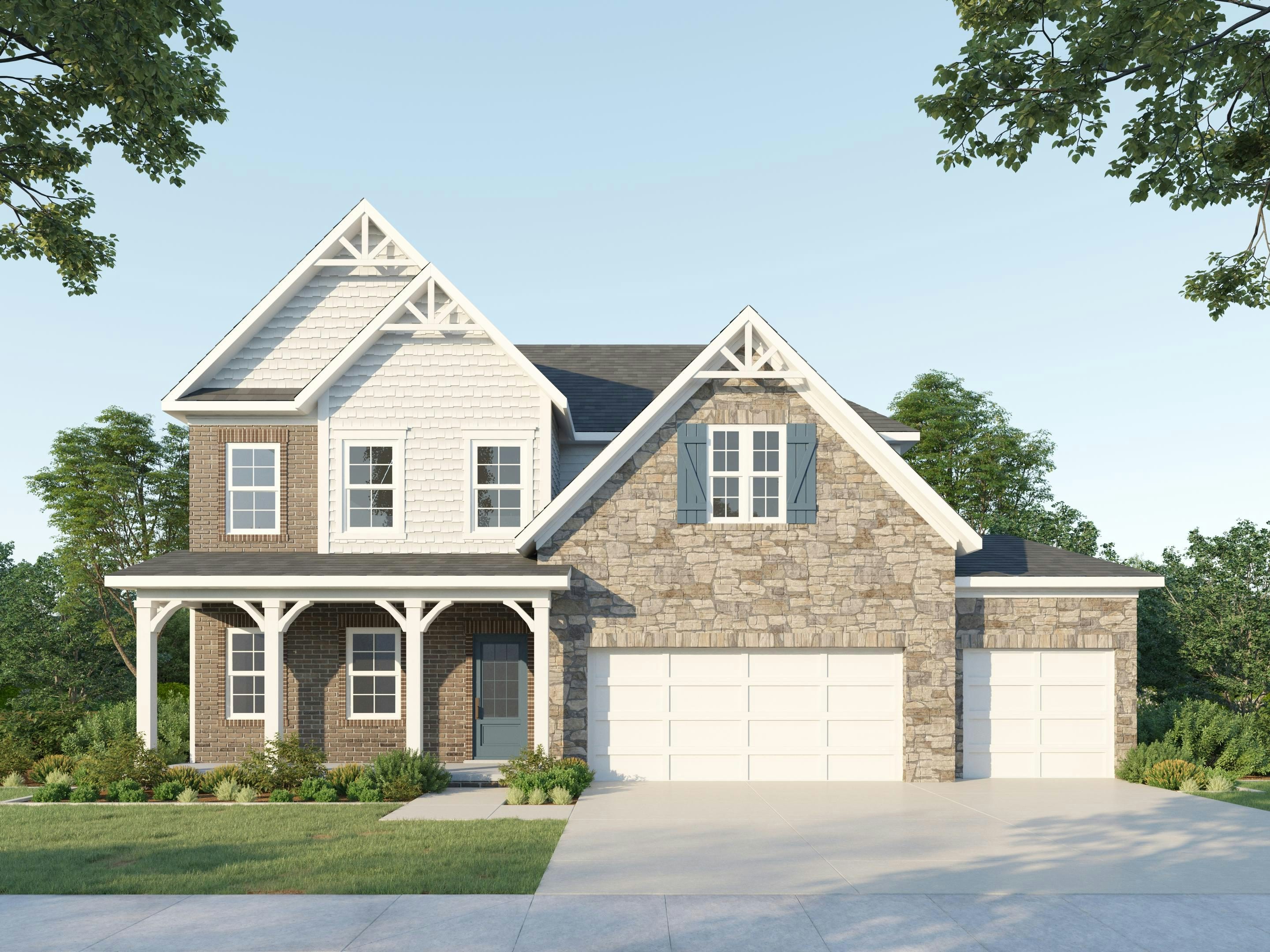 French Country - 3 Car Garage