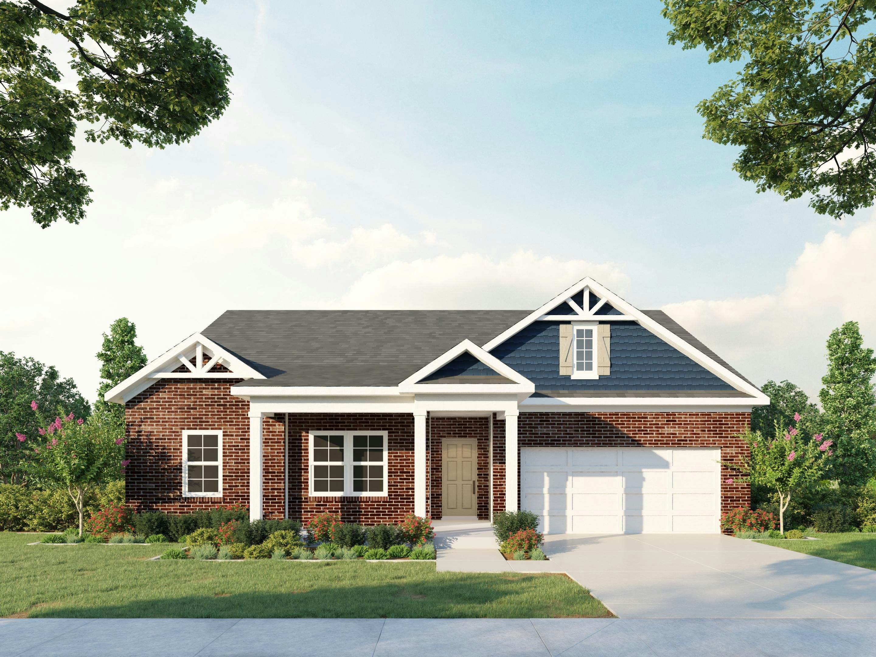 French - 2 Car Garage