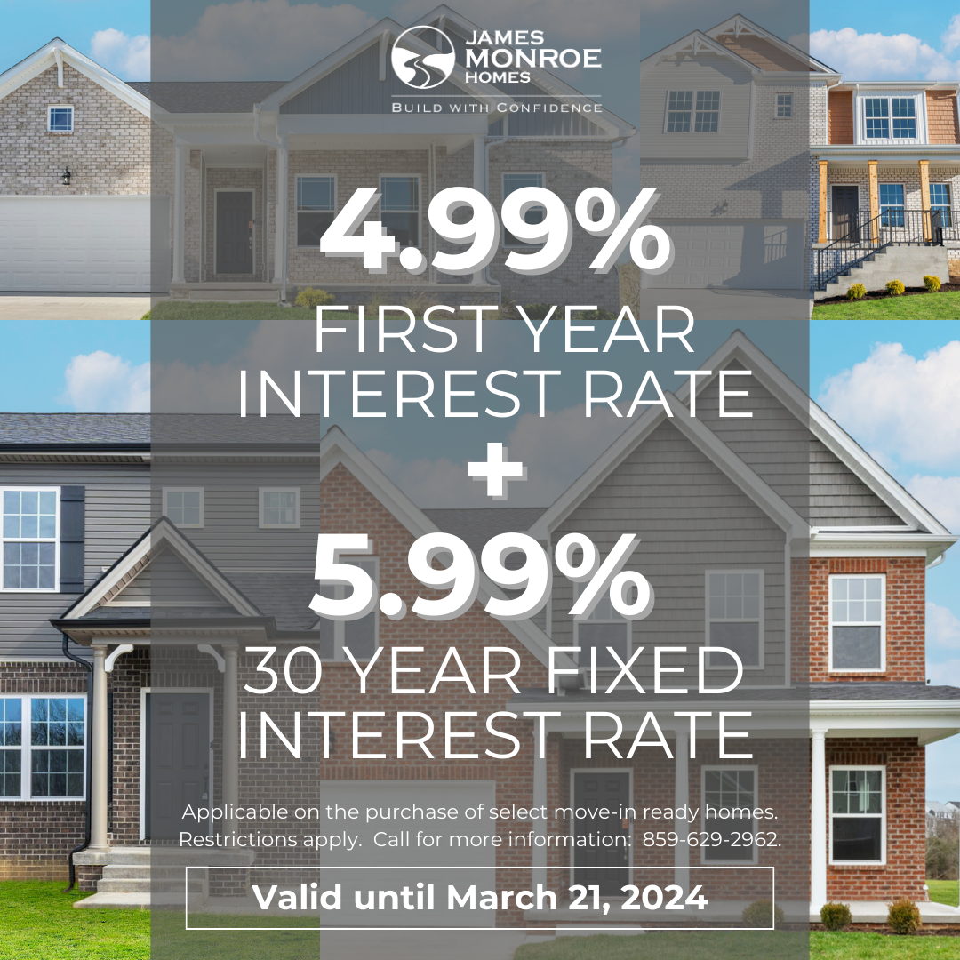 Choose 1 of 3 Promos:  5.99% 30 Year Fixed Interest Rate PLUS 4.99% First Year Rate