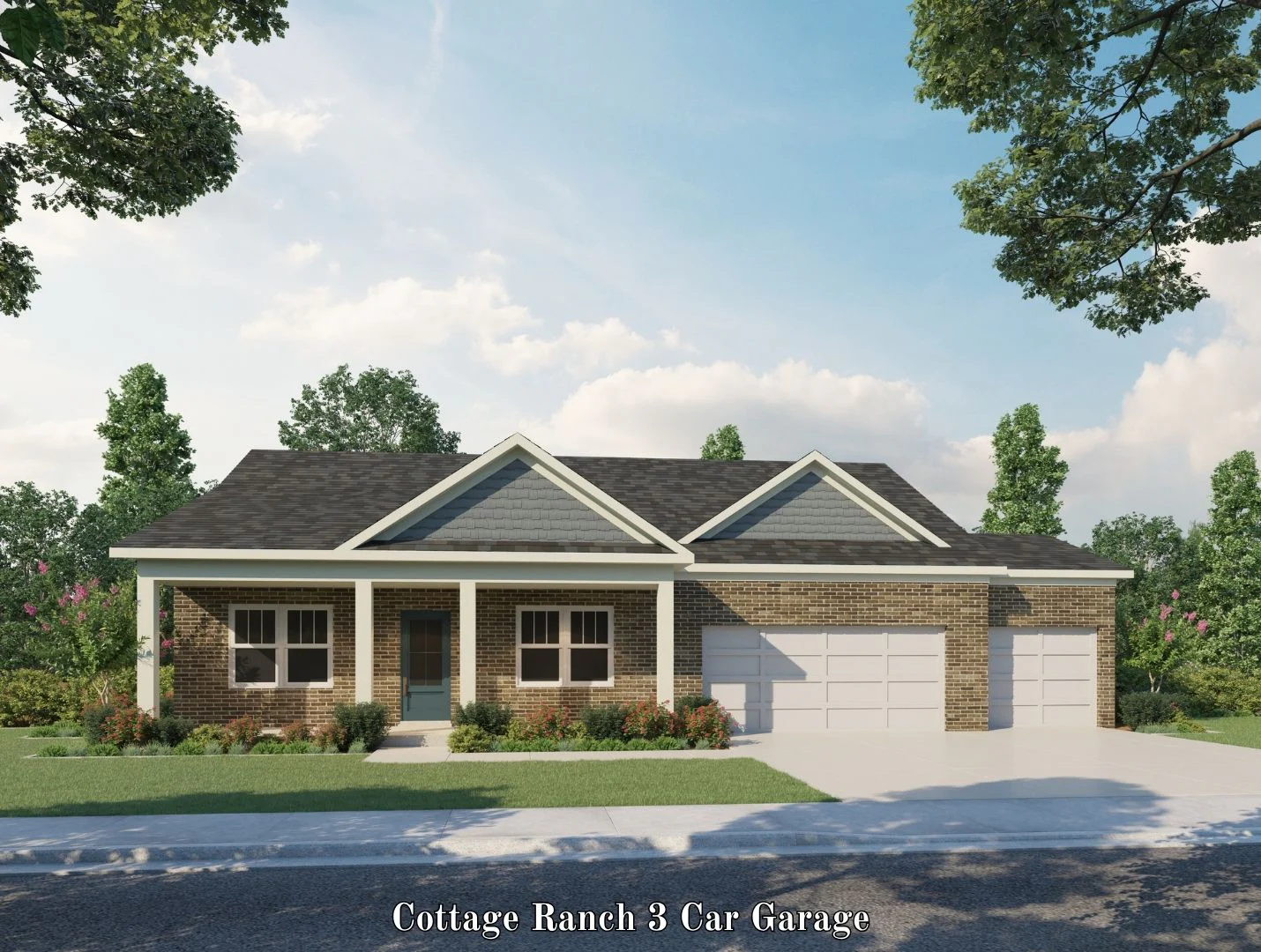 Ranch B - 3 Car Garage