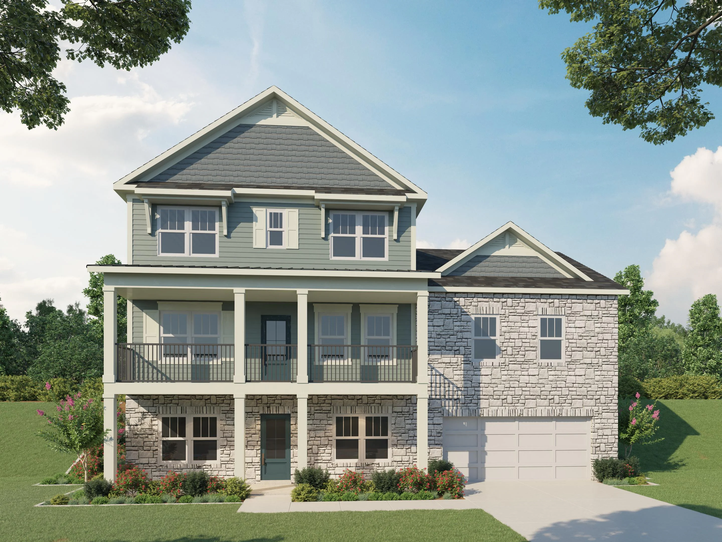 Cottage - w/ Optional Upper Level - 2 Car Garage